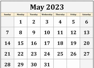 May Calendar