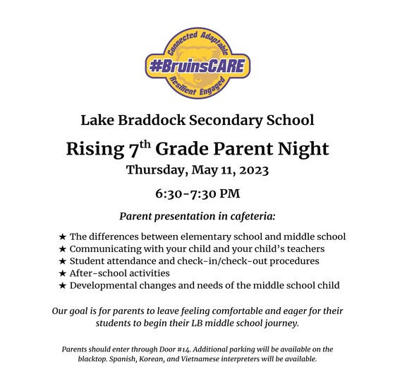 LBSS parent night may 11
