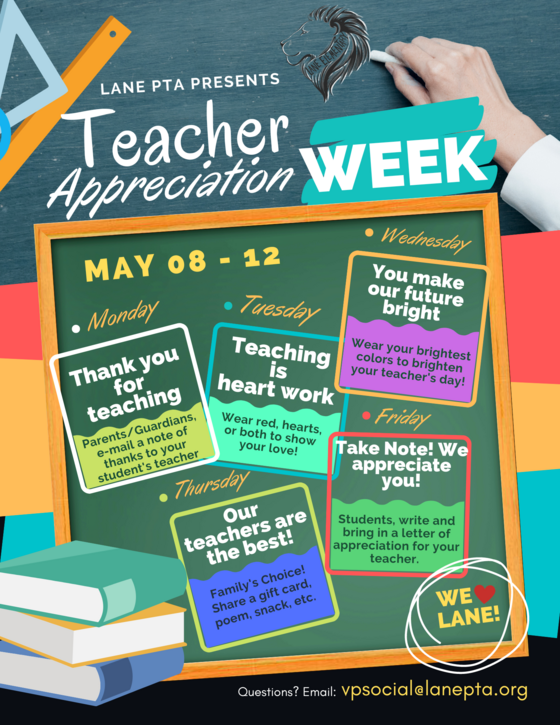 Teacher Appreciation Week daily themes list