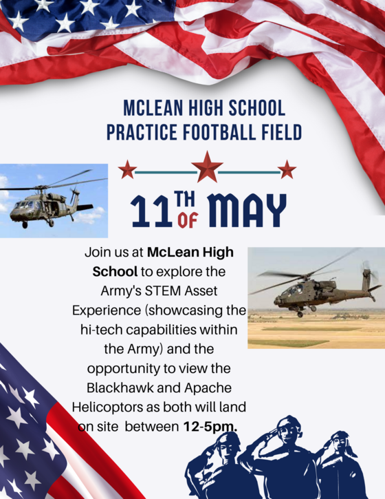 Army STEM helicopter demo at McLean HS