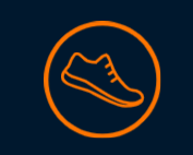 Running shoe outline in a circle