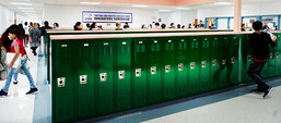 school lockers and students