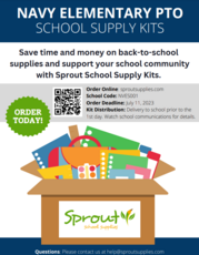 Navy Elementary PTO School Supply Kit Order Flyer