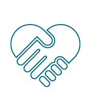 hands shaking in shape of heart