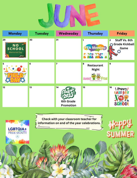 June Calendar 