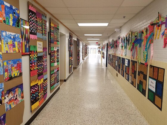 art in hallway