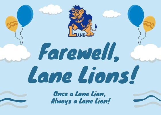 farewell reception for Lane families leaving next Thursday, June 1, 4:30 pm