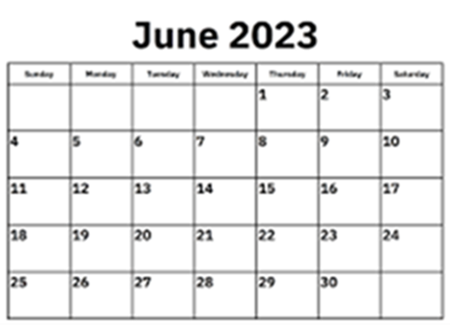 june 2023 calendar