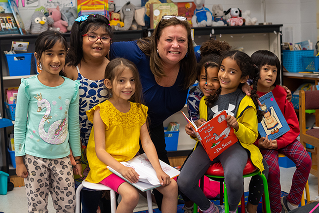 Students with teacher