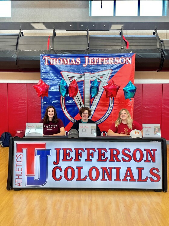Seniors signing to play sports at college at TJ's Signing Day
