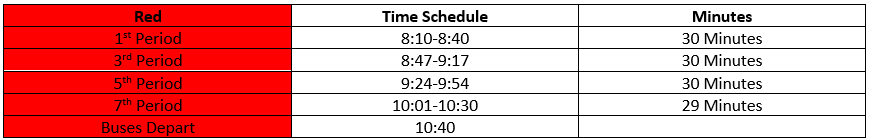 June 6th Bell Schedule