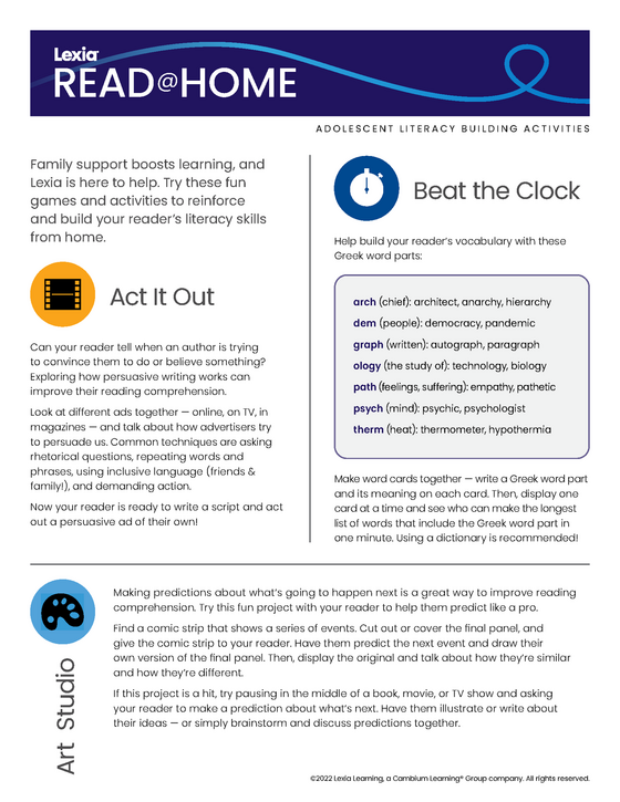 Lexia Summer Family Newsletter 