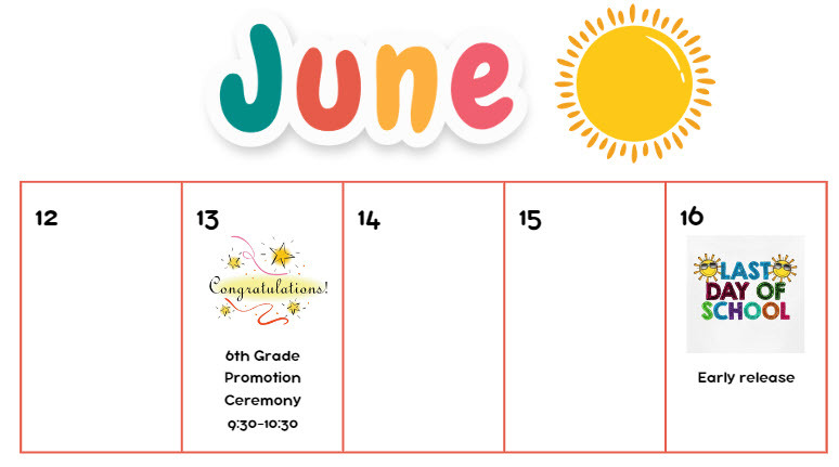 June Calendar