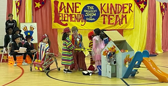 Students dressed as clowns