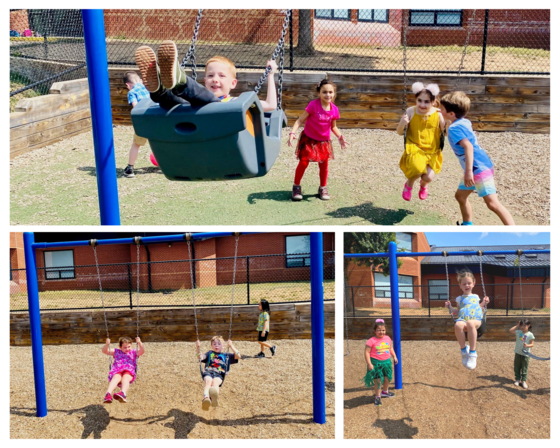 Kindergarten on the swings