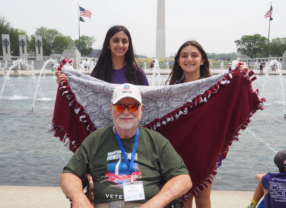 veteran with students