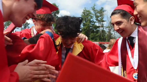 students celebrate graduation