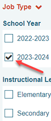 Job Type, School Year 2023-2024