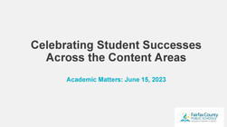 Celebrating Student Successes presentation slide