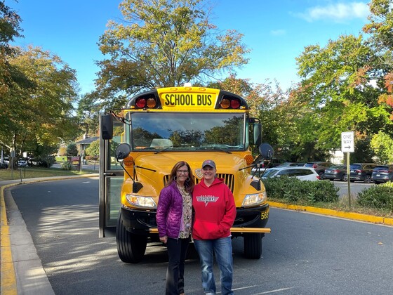 Bus Shadowing Driver and FCPS School Bus