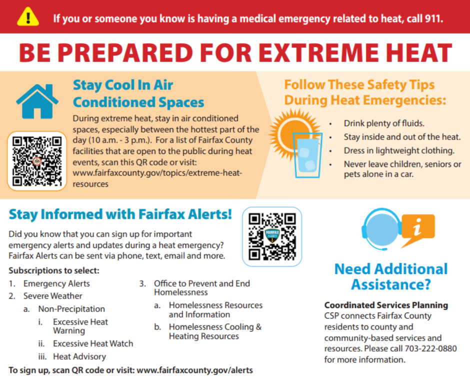 Graphic on how to stay safe in high heat