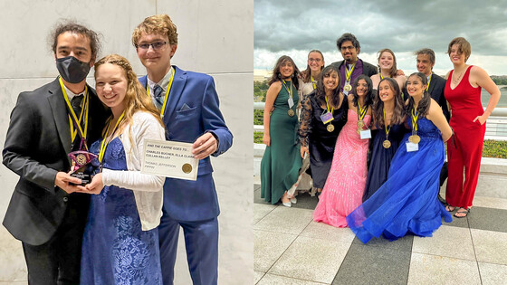 Collage of photos of TJ students at Cappie Awards