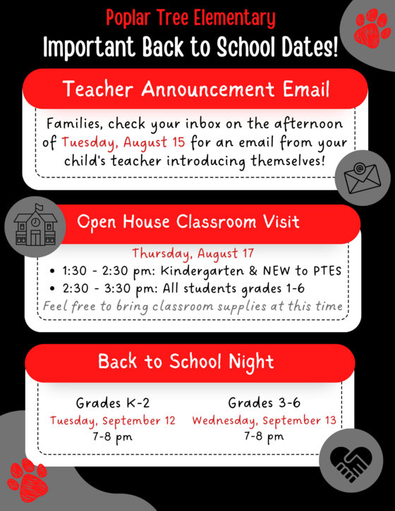 Back to School Dates