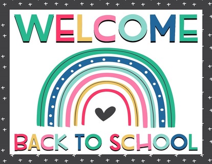 welcome back to school image with rainbows