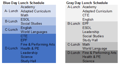 FHS Lunch Schedule