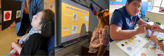 Students participating in Morning Meetings 