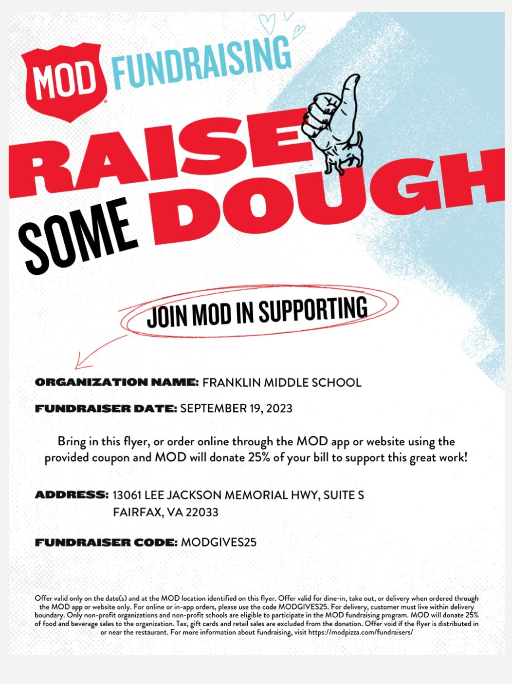 MOD Pizza Fundraiser