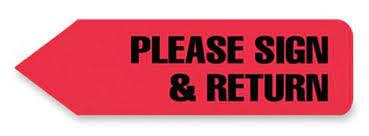Image of please sign and return