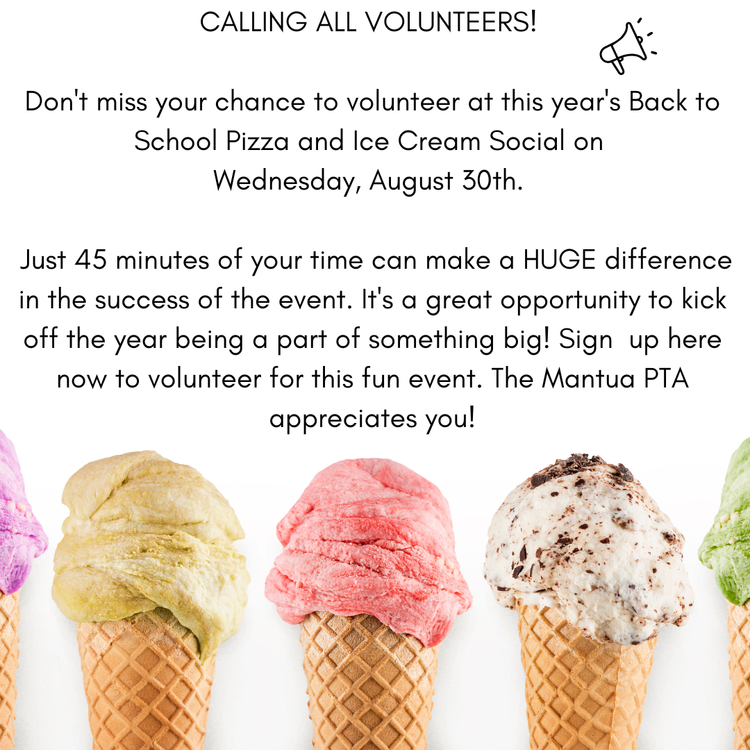 ice cream social volunteers needed