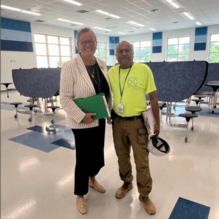 Dr. Reid and Dilip at Loise Archer Elementary School
