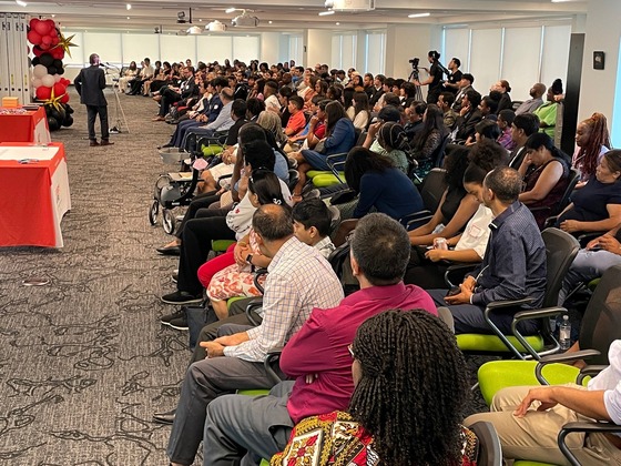 Genesys Works conducts Signing Day when students learn where they'll intern.  The internships are paid!