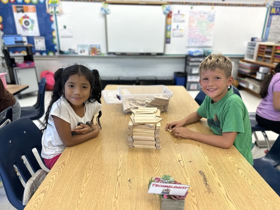 Students working together in the STEAM lab