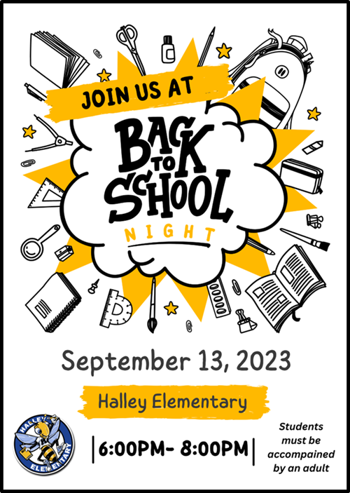 halley back to school night flier