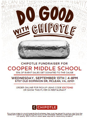 chipotle dining out 9/13