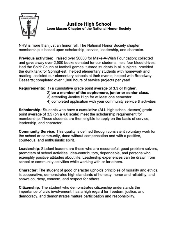 Justice High School PTSA See you at Parent University/BacktoSchool Night!