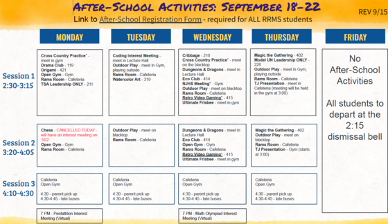 Week of September 18