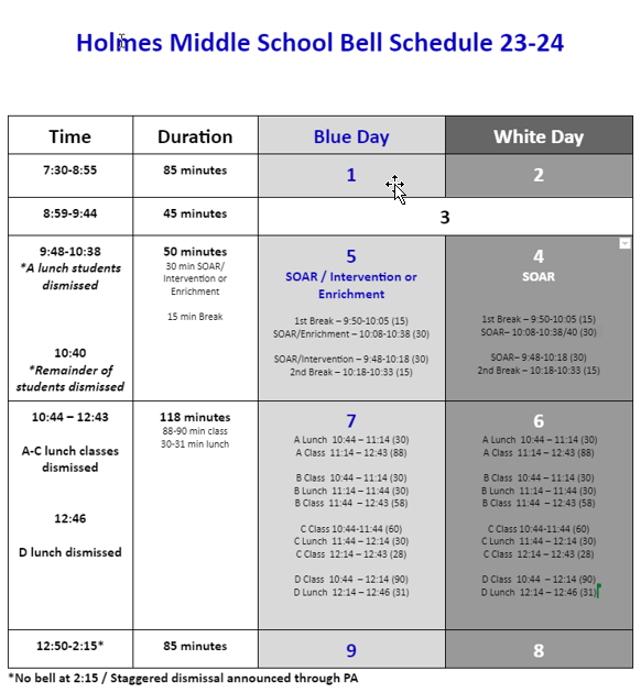 Bell Schedule 23-24