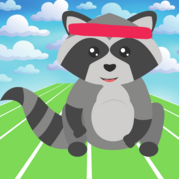 clipart racoon on a track