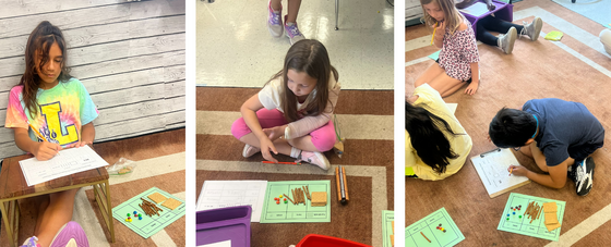 students using snacks as math counters for place values