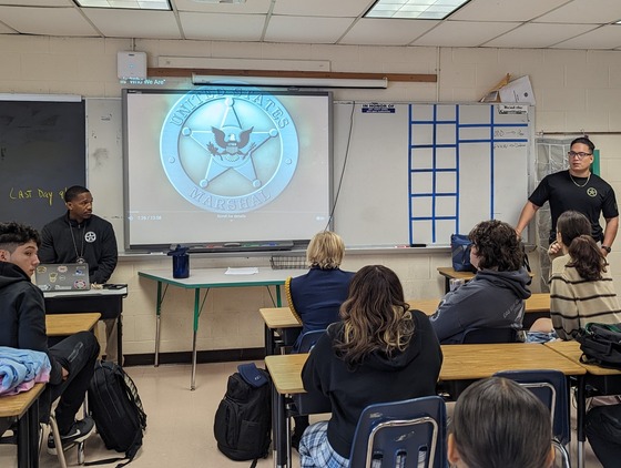 US Marshal's Agents talk to criminal justice students