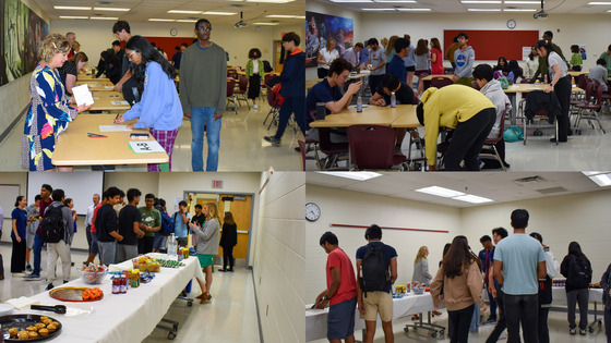 Collage of photos from the 2 National Merit breakfasts