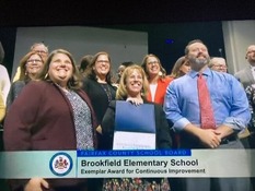 Brookfield’s principals accept a certificate at the FCPS School Board meeting on Thursday, September 28, 2023. 