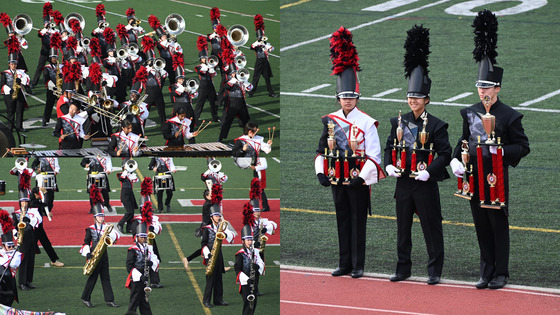 Collage of photos for the TJ Marching Band