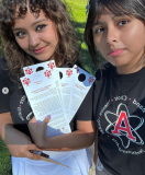 two students at tag day