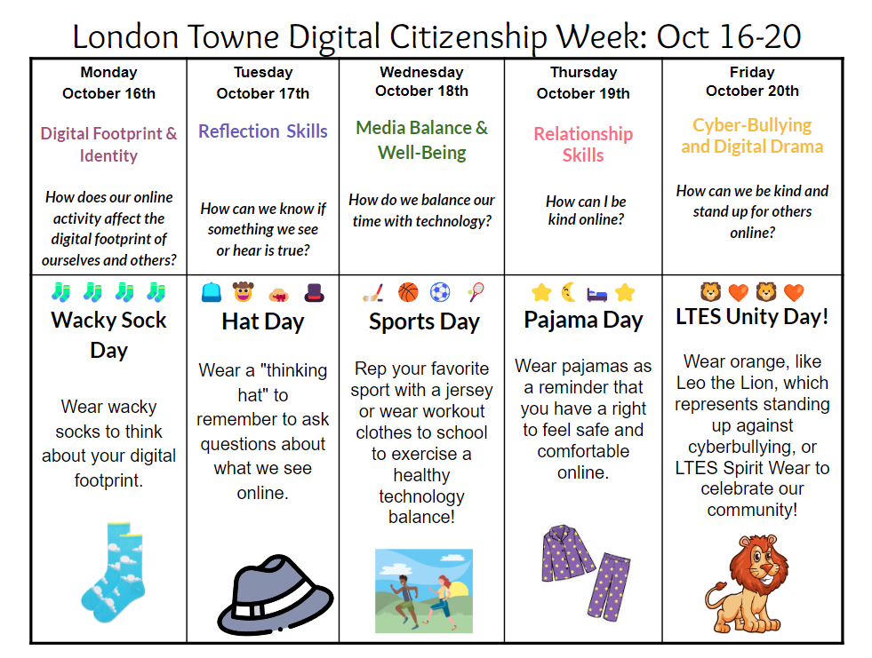 Digital Citizen Spirit Week Flyer