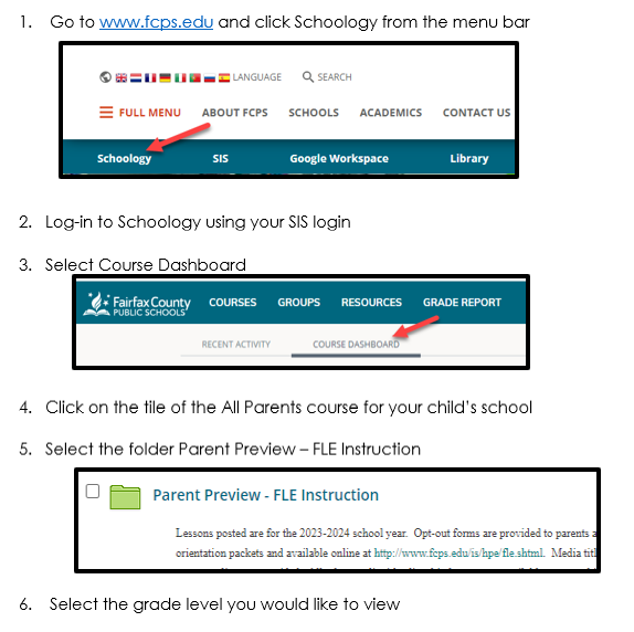 How to View FLE Materials In Schoology